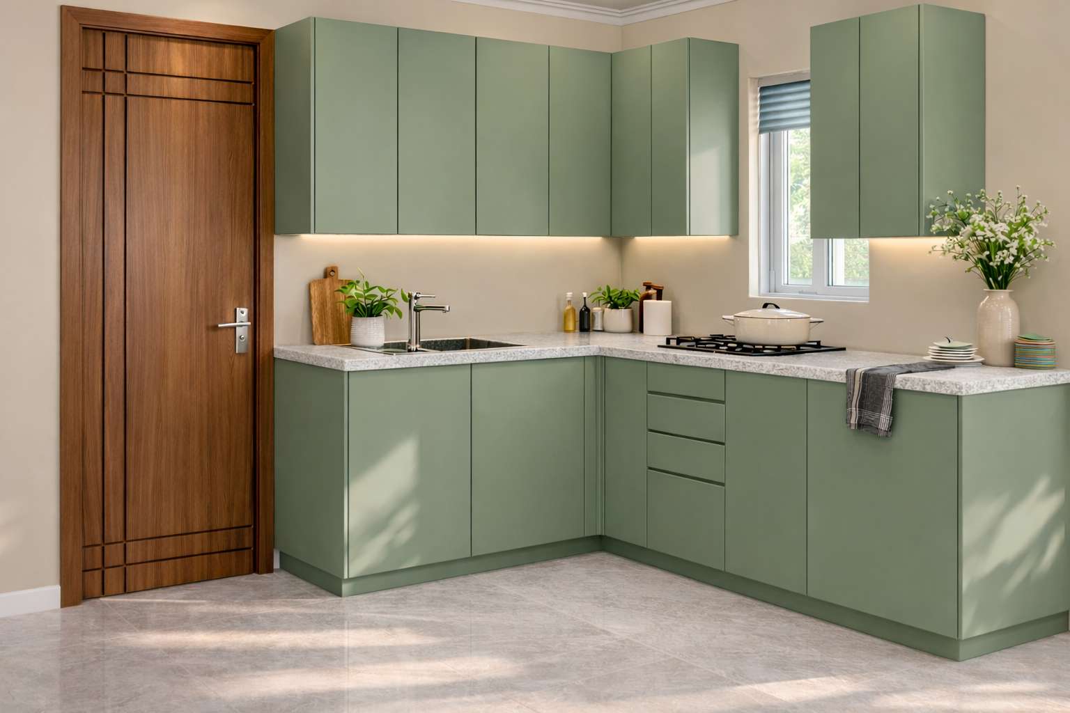 Open Concept Modular Kitchen & Breakfast Island