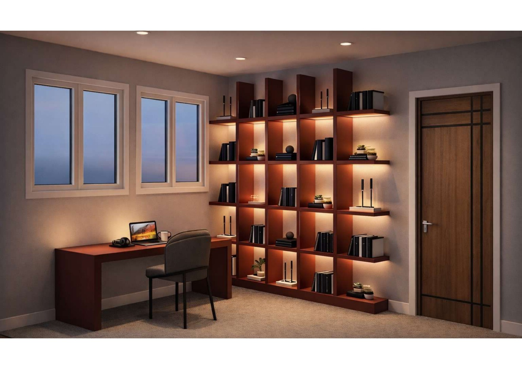 Executive Back-Lit Study & Library Residence